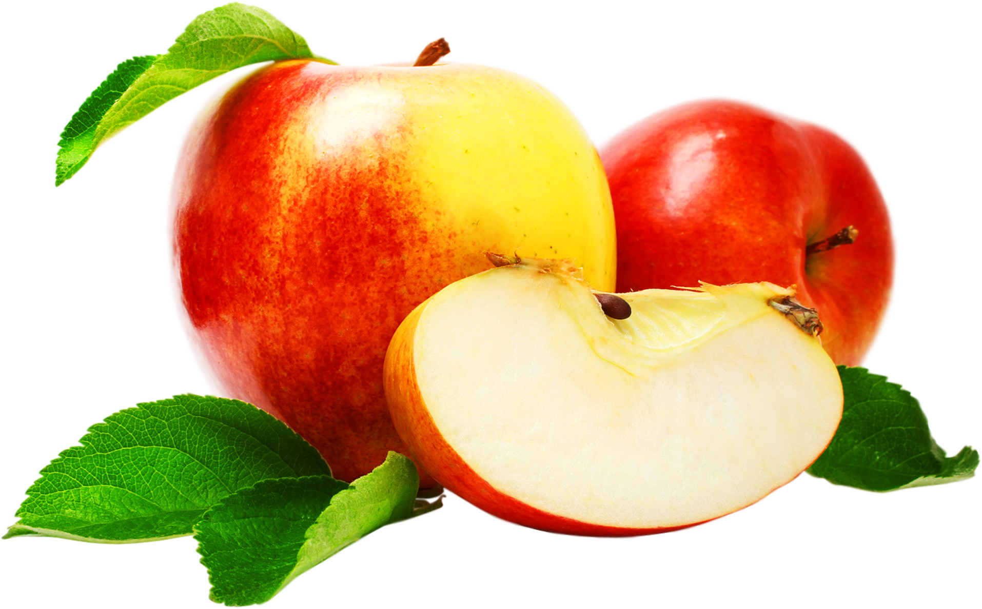 Apple With Slice Png (1914x1188)
