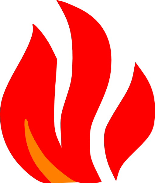 Flames Clipart Olympic Torch - Red And Orange Fire (510x599)