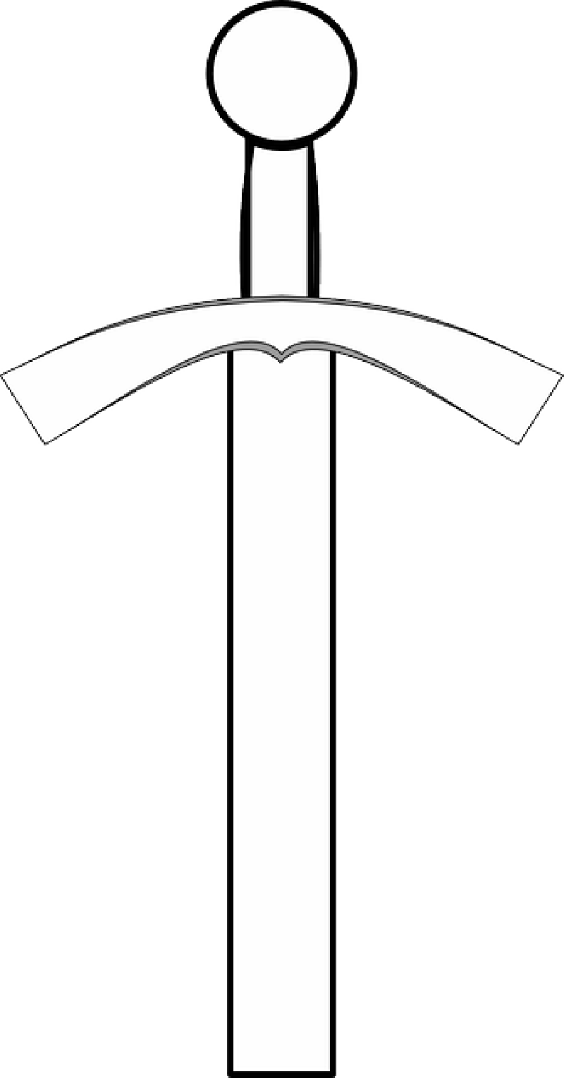 Outline, Symbol, Cross, Cartoon, Free, - Weapon (800x1528)