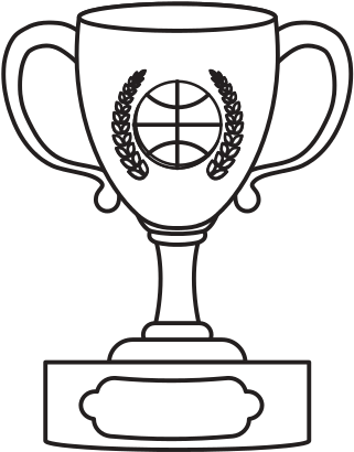 Basketball Trophy - Line Art (550x550)