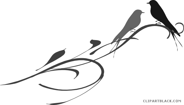 Love Birds Animal Free Black White Clipart Images Clipartblack - Clip Art (600x343)