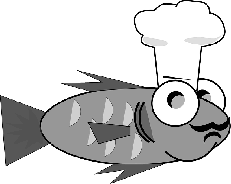 Chef, Cook, Cooking, Fish, Goldfish, Funny - Fish Wearing Chef Hat Shower Curtain (800x638)