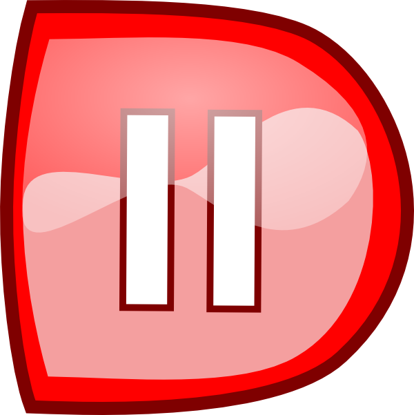 Red Pause Button Svg Clip Arts 600 X 601 Px - Red Pause Button Png (600x601)