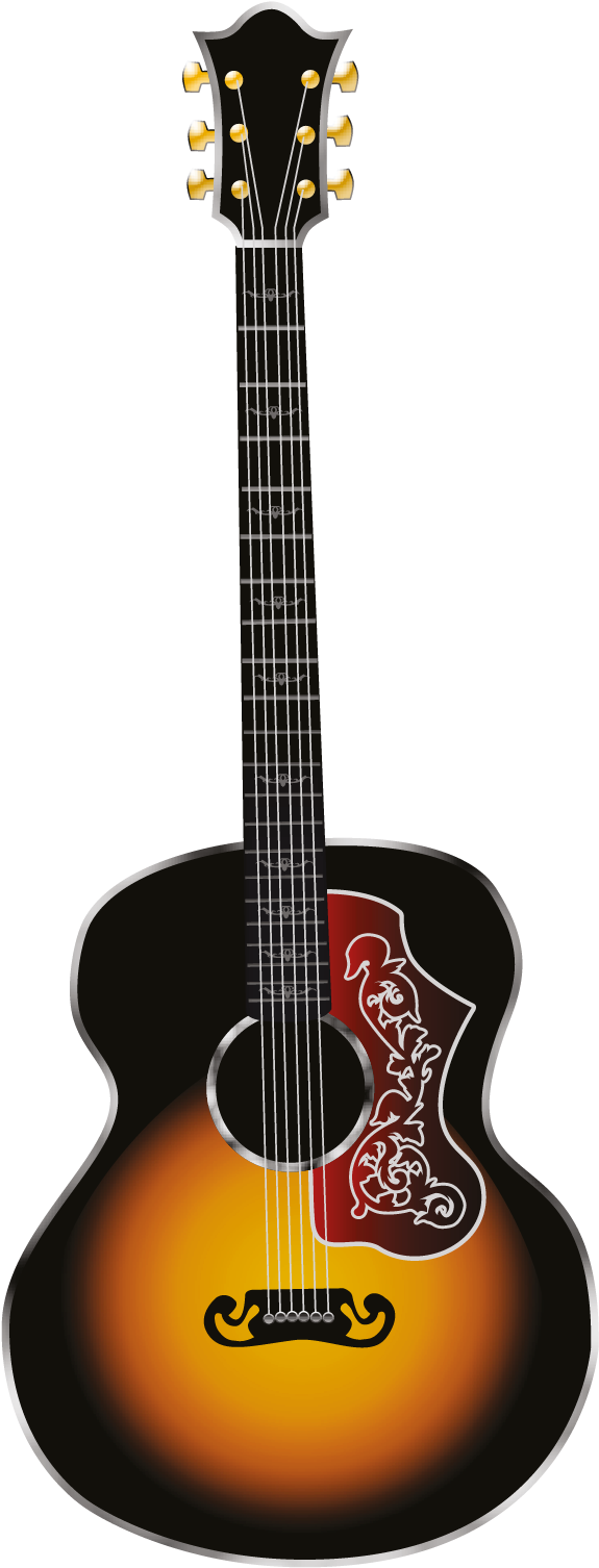 Guitar Png Images - Gibson Acoustic Guitar (598x1507)