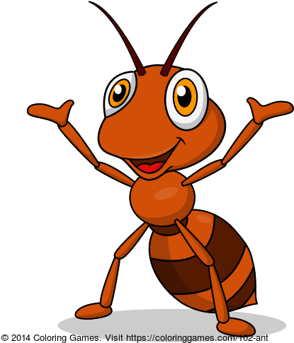 Ant Coloring For Kids Animal Coloring Pages Pinterest - Ant Cartoon (500x500)