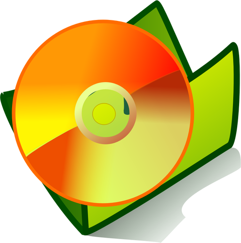 Vector Illustration Of Orange Cd Folder Icon Public - Inbox Clipart (497x500)