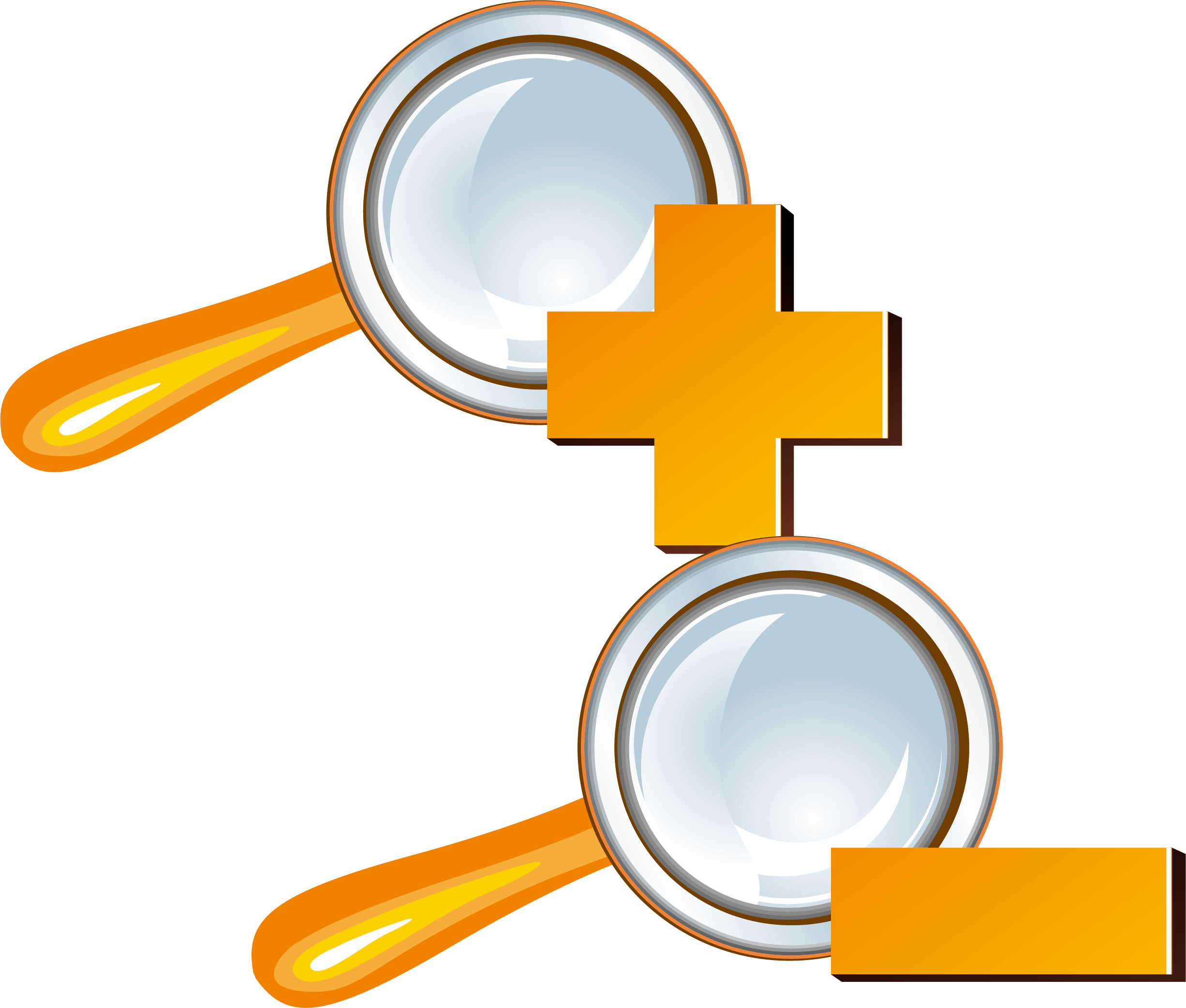 Magnifying Glass Plus And Minus Signs Adobe Illustrator - Portable Network Graphics (2452x2083)