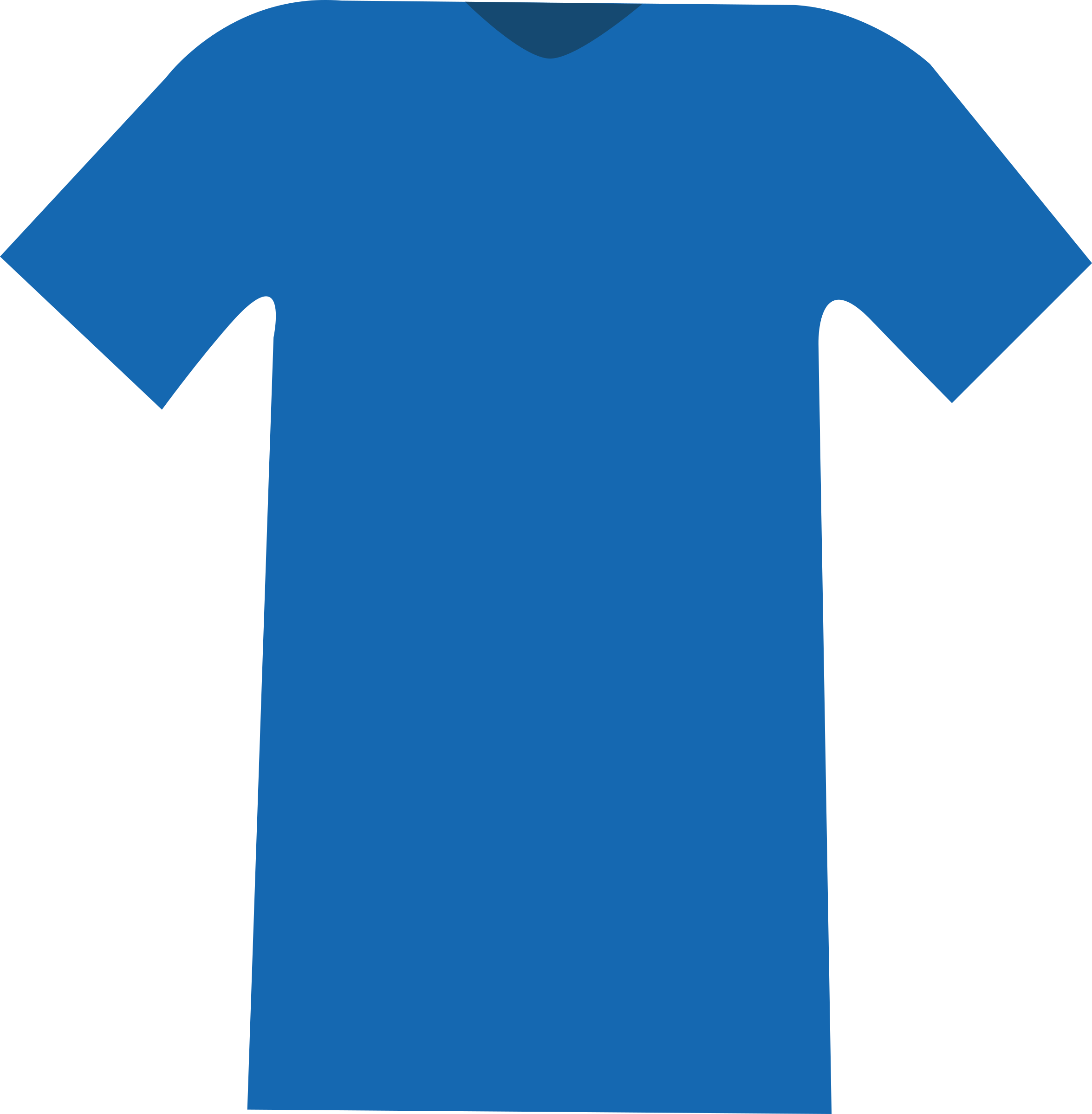 Blue T-shirt - Clip Art (2352x2400)