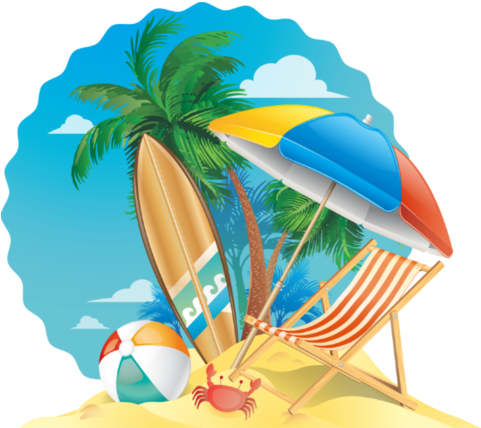 Summer Beach Scene Window Cling - Beach (480x480)