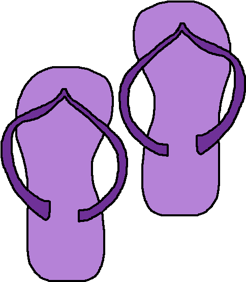 Purple Clipart Flip Flop - Purple Flip Flops Clipart (493x564)