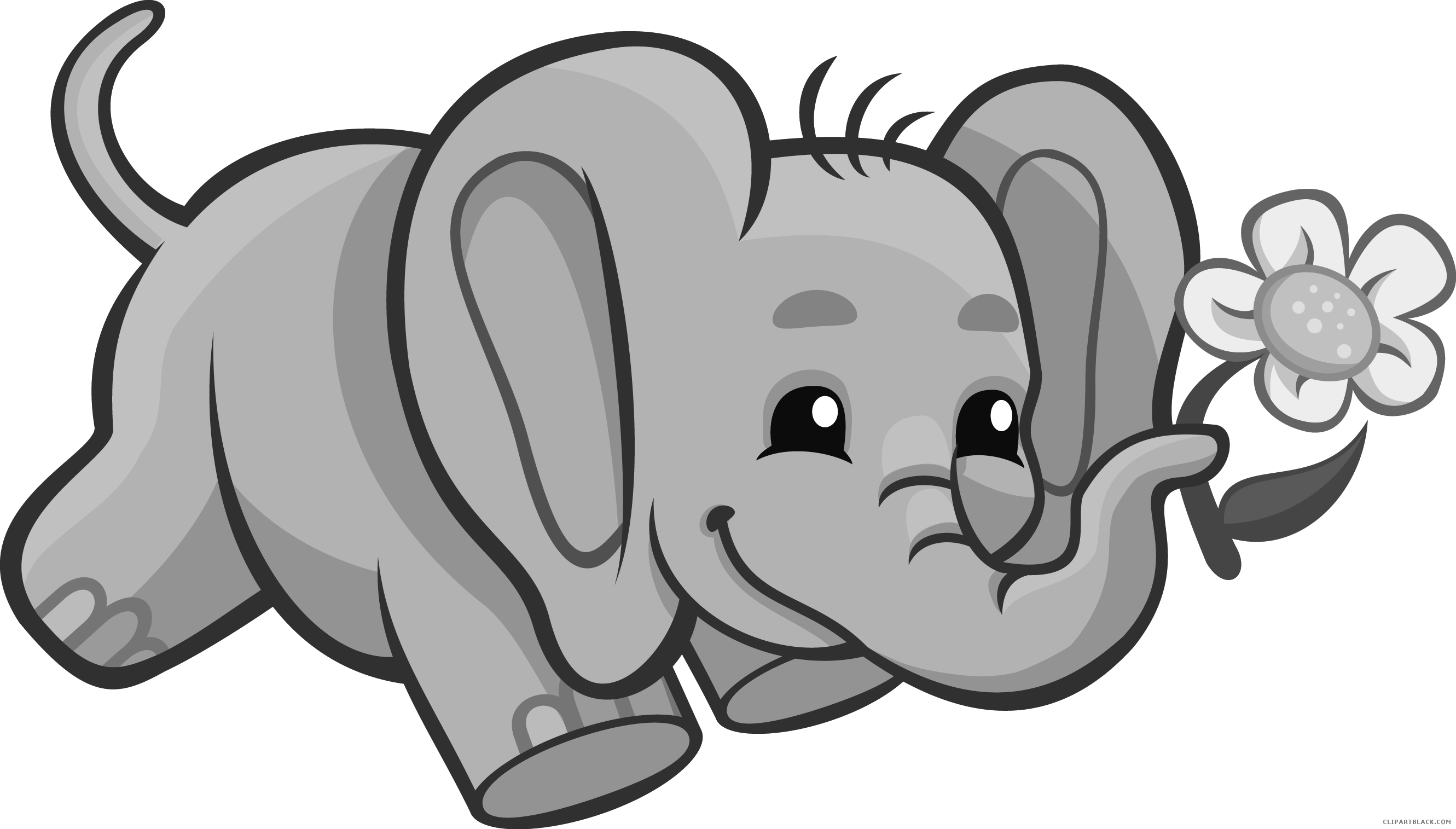Wonderful Elephant Animal Free Black White Clipart - Wonderful Elephant Animal Free Black White Clipart (2661x1515)