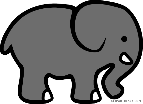 Wonderful Elephant Animal Free Black White Clipart - Elephant Clip Art (600x436)