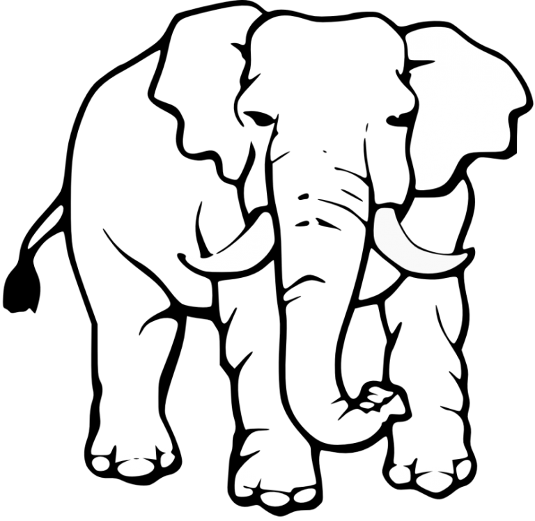 Free Elephant Clipart Black And White Elephant Clipart - Black And White Elephant (768x748)