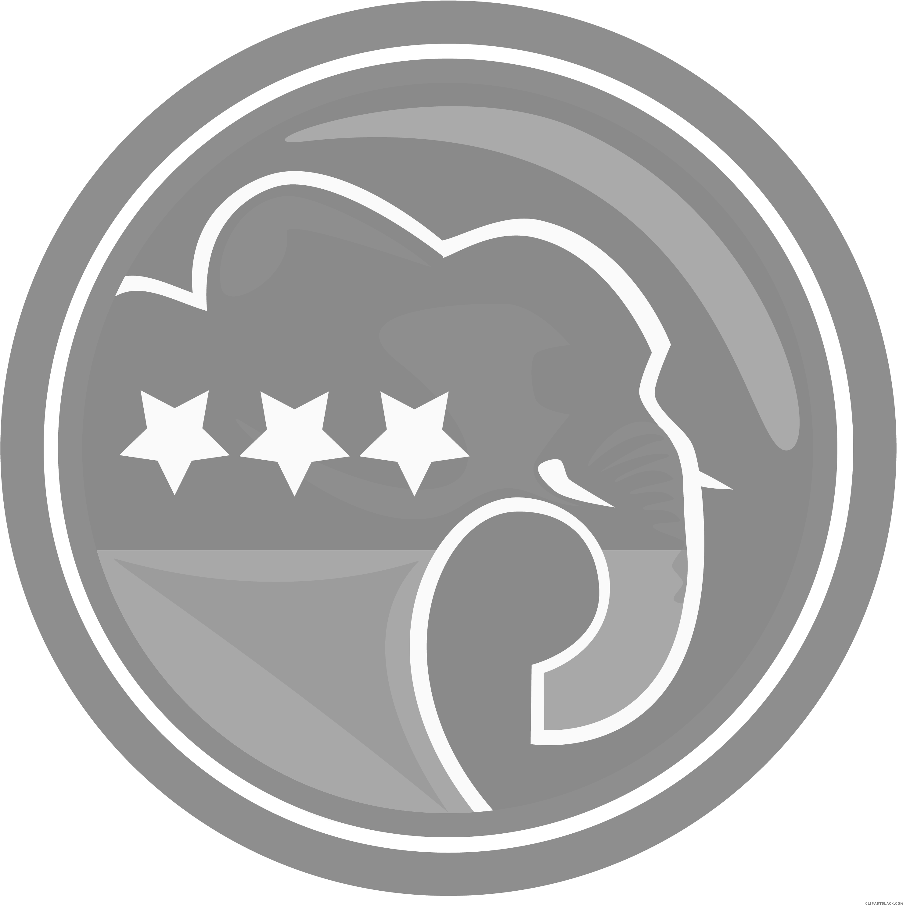 Republican Elephant Animal Free Black White Clipart - Republican Party (3000x3000)