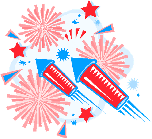 4th Of July Fireworks Clipart - Fourth Of July Clipart (648x592)