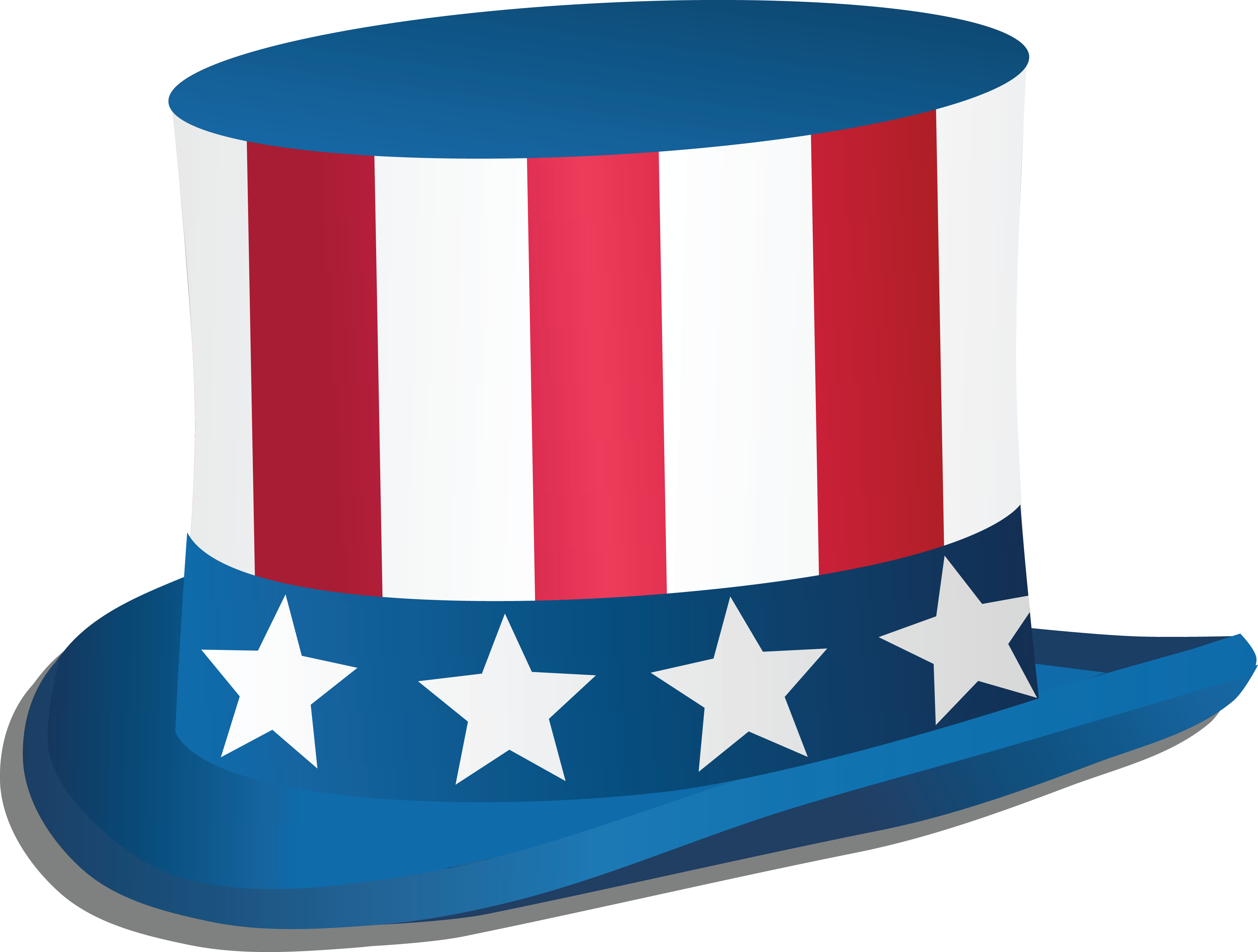 Free Clipart Of A Fourth Of July Top Hat - 4th Of July Hats (4000x3027)