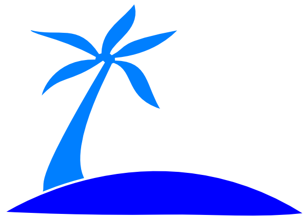 Blue Palm Tree Png, Svg Clip Art For Web - Beach (600x425)