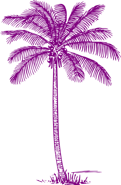 Plum Palm Tree Clip Art At Clker Com Vector Clip Art - Pink Palm Tree Clipart (390x596)