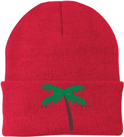 Palm Tree Emoji Cp90 Port Authority Knit Cap - Beanie (480x480)