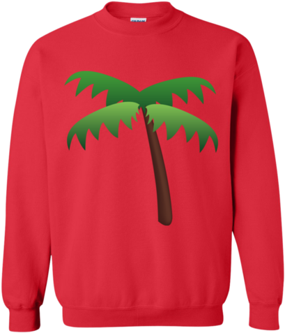 Palm Tree Emoji G180 Gildan Crewneck Pullover Sweatshirt - Sweater (480x480)