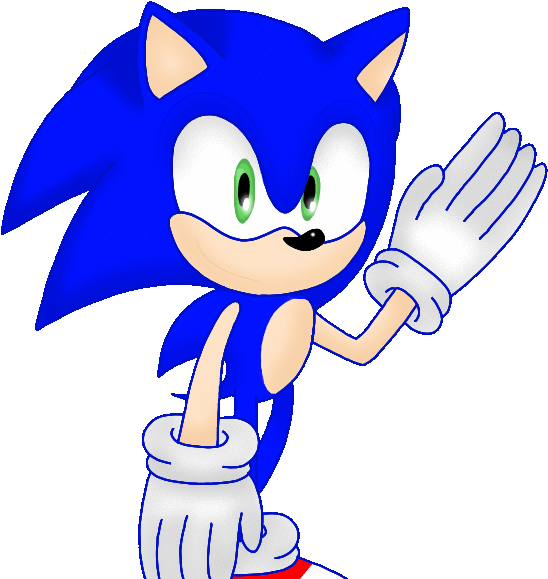 By Yoshispyrolover On Clipart Library - Sonic Waving Bye Gif (654x754)