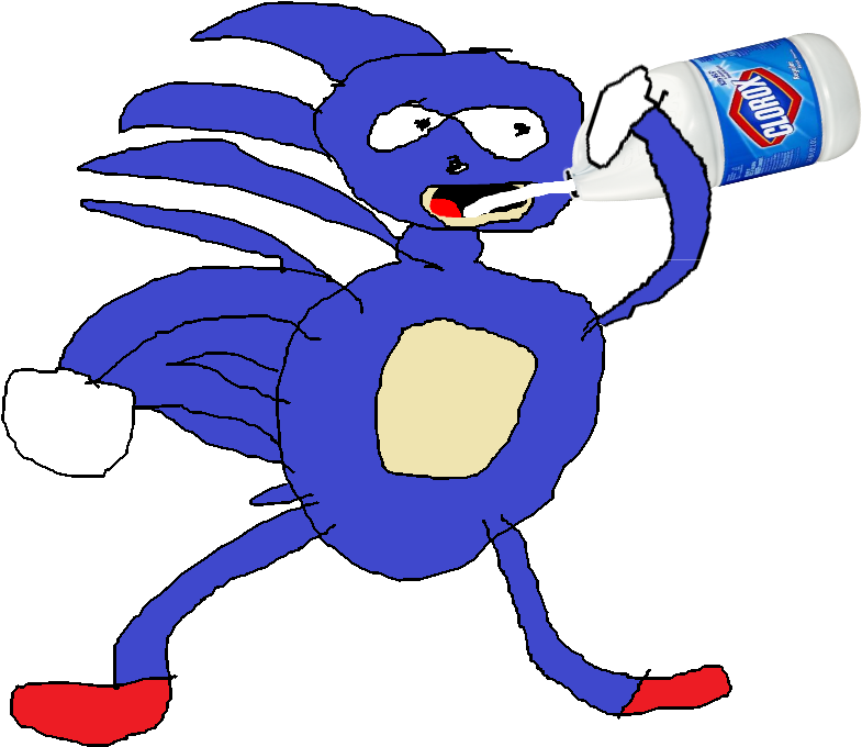 Sanic Drinking Bleach By Leezahedgiehog967 - Come On Step It Up.