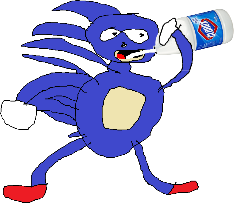 Sanic Drinking Bleach By Leezahedgiehog967 - Come On Step It Up (870x870)