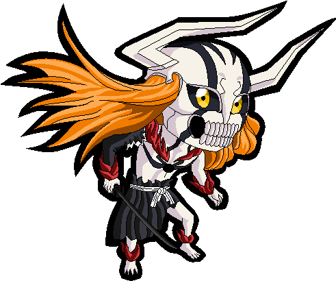 Ichigo Kurosaki Tōshirō Hitsugaya Yoruichi Shihouin - Ichigo Vasto Lorde Chibi (500x464)