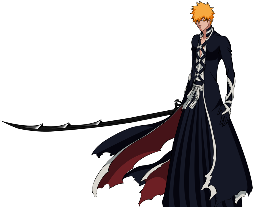 Ichigo Png Pic - Bleach Ichigo Kurosaki New Bankai Look Cosplay Costume (1101x726)