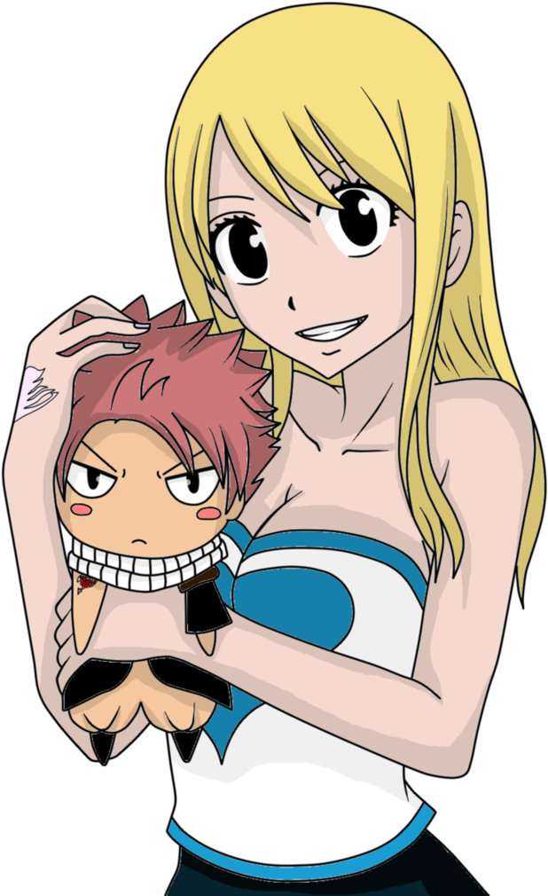 Lucy And Natsu By Bleach-fairy - Cartoon (729x1096)
