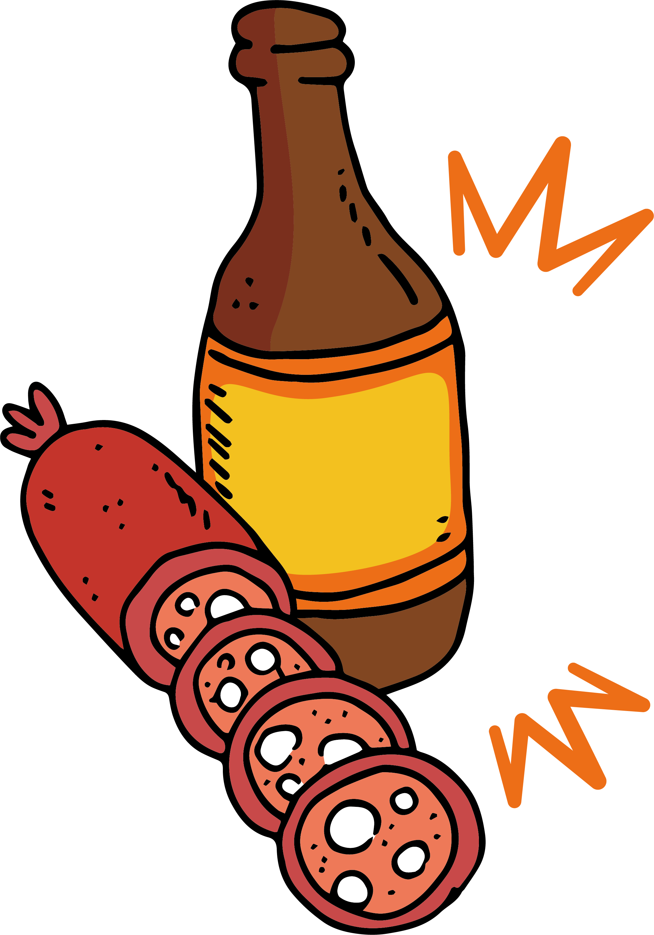 Sausage Beer Bratwurst Hot Dog Clip Art - 香肠 肉 丸 插画 (2245x3210)