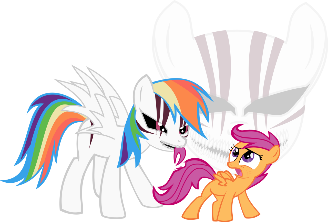 Feralhamster, Bleach , Hollow, Hollowfication, Rainbow - Cartoon (1280x869)