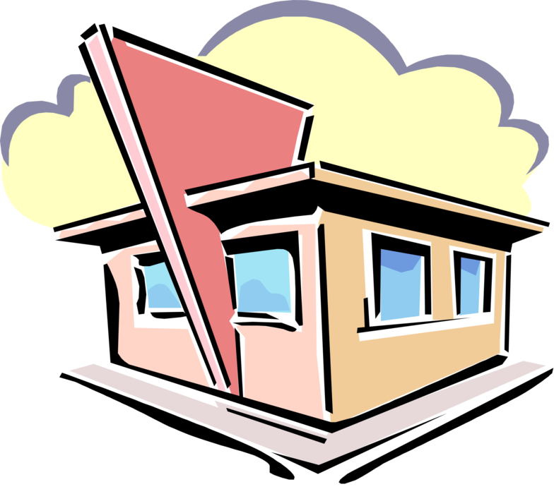 Vector Illustration Of Drive-in Fast Food Restaurant - Drive-in (784x700)