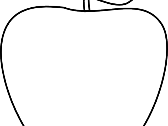 Apple Clip Art - Line Art (640x480)