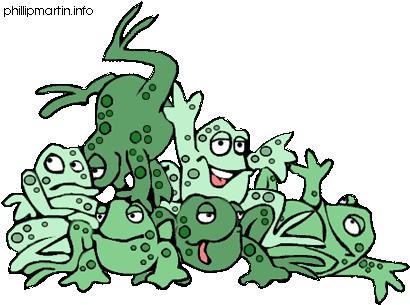 Free Animals Clip Art By Phillip Martin, Frogs - Group Of Frogs Clipart (440x315)