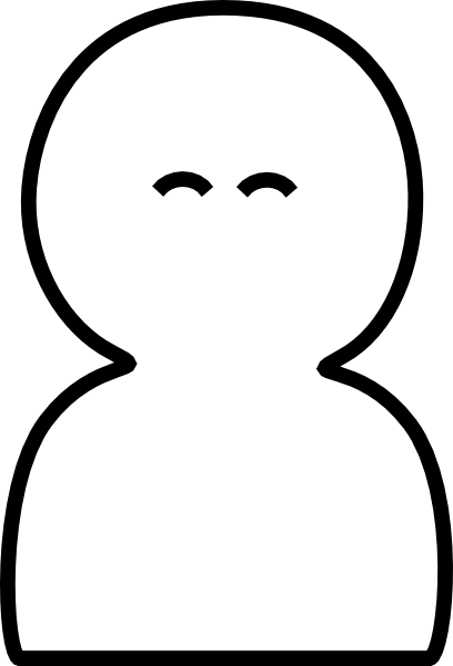 Human Simple Front Happy Clip Art At Clker - Simple Human Cartoon Png (408x599)