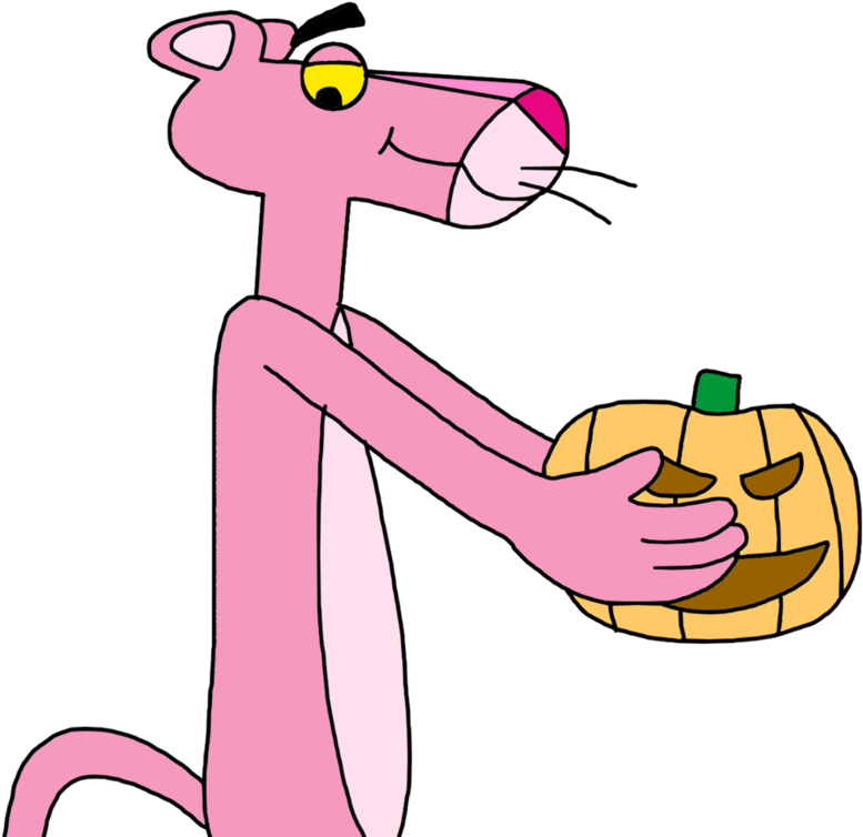 The Pink Panther With A Pumpkin By Marcospower1996 - The Pink Panther (1032x774)