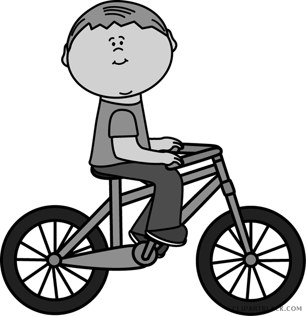 Bike Transportation Free Black White Clipart Images - 4 Syllable Words In Spanish (600x619)