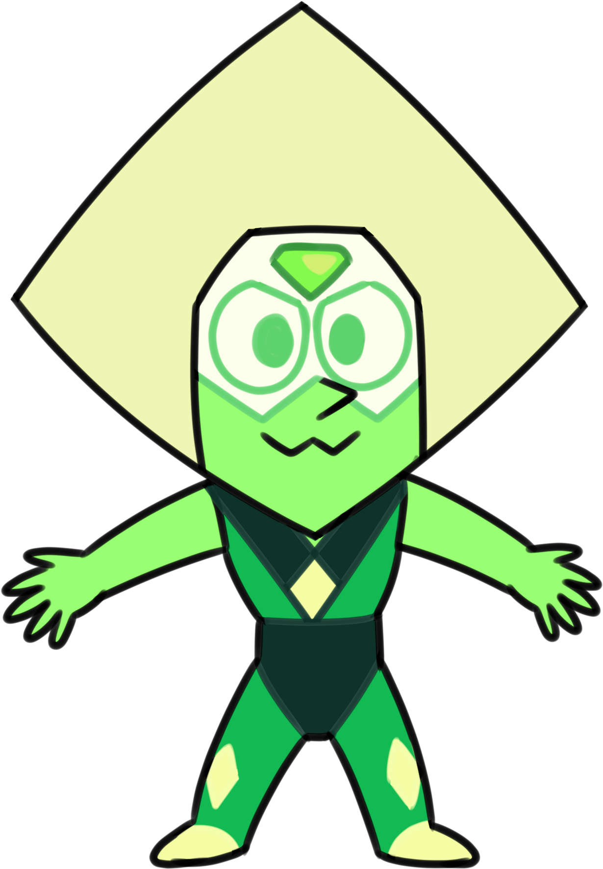 Motoko Kusanagi Green Yellow Leaf Clip Art Fictional - Peridot Steven Universe Gremlin (1280x1825)