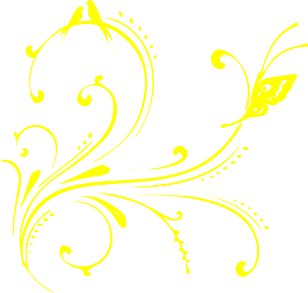 How To Set Use Hibiscus-yellow Svg Vector - Butterfly Flower Design (600x571)