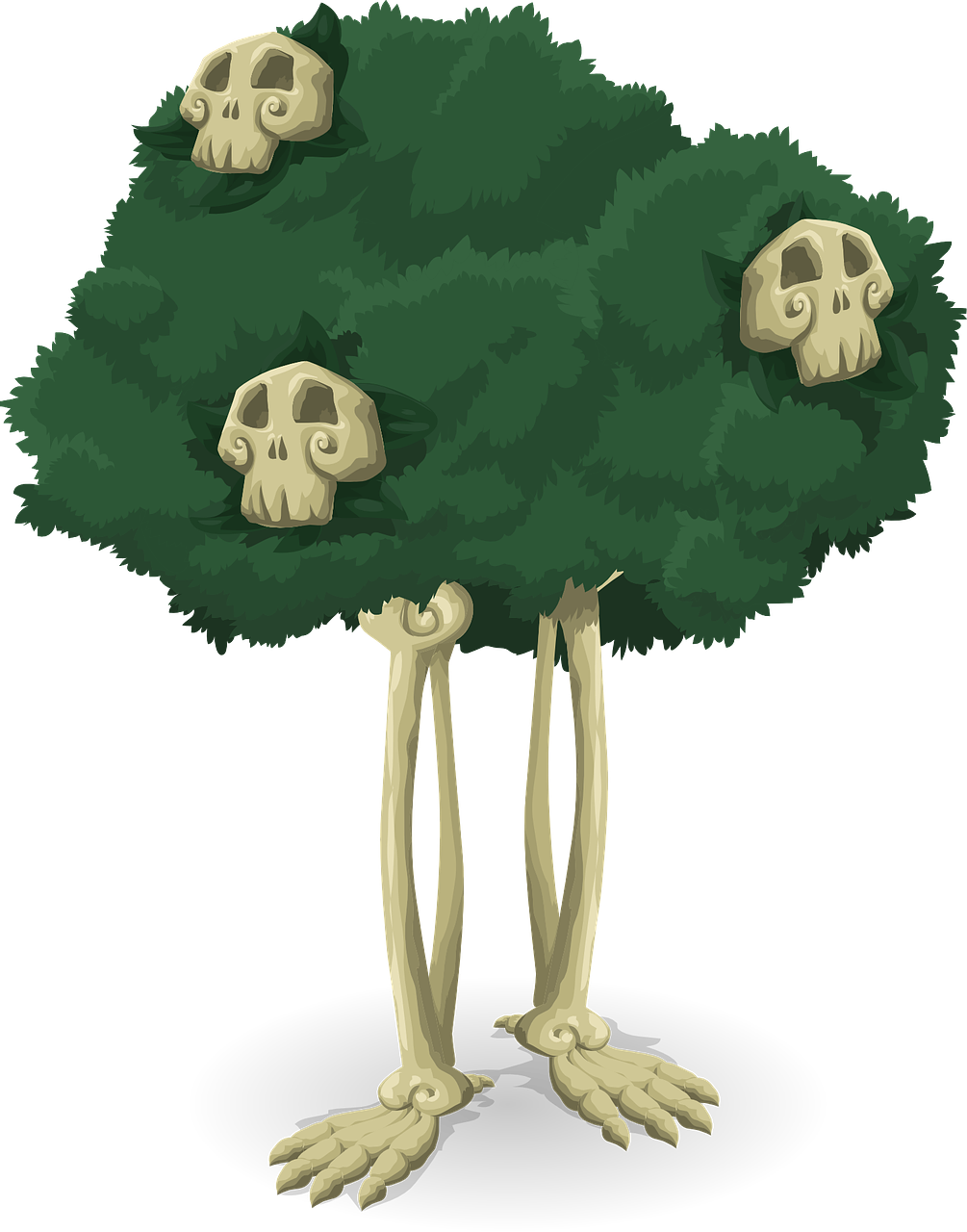 Tree Skeleton Bones Halloween Png Image - Png 2 Trees Cartoon (1005x1280)