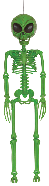 Alien Skeleton-green - Green Alien Skeleton Halloween Prop (236x650)
