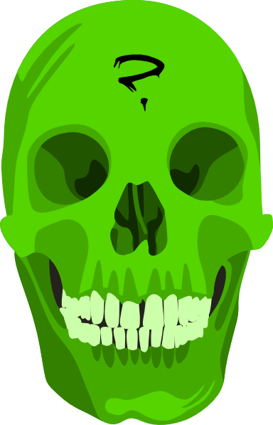 Skeleton Head Clipart Poison - Green Skull Png (384x597)