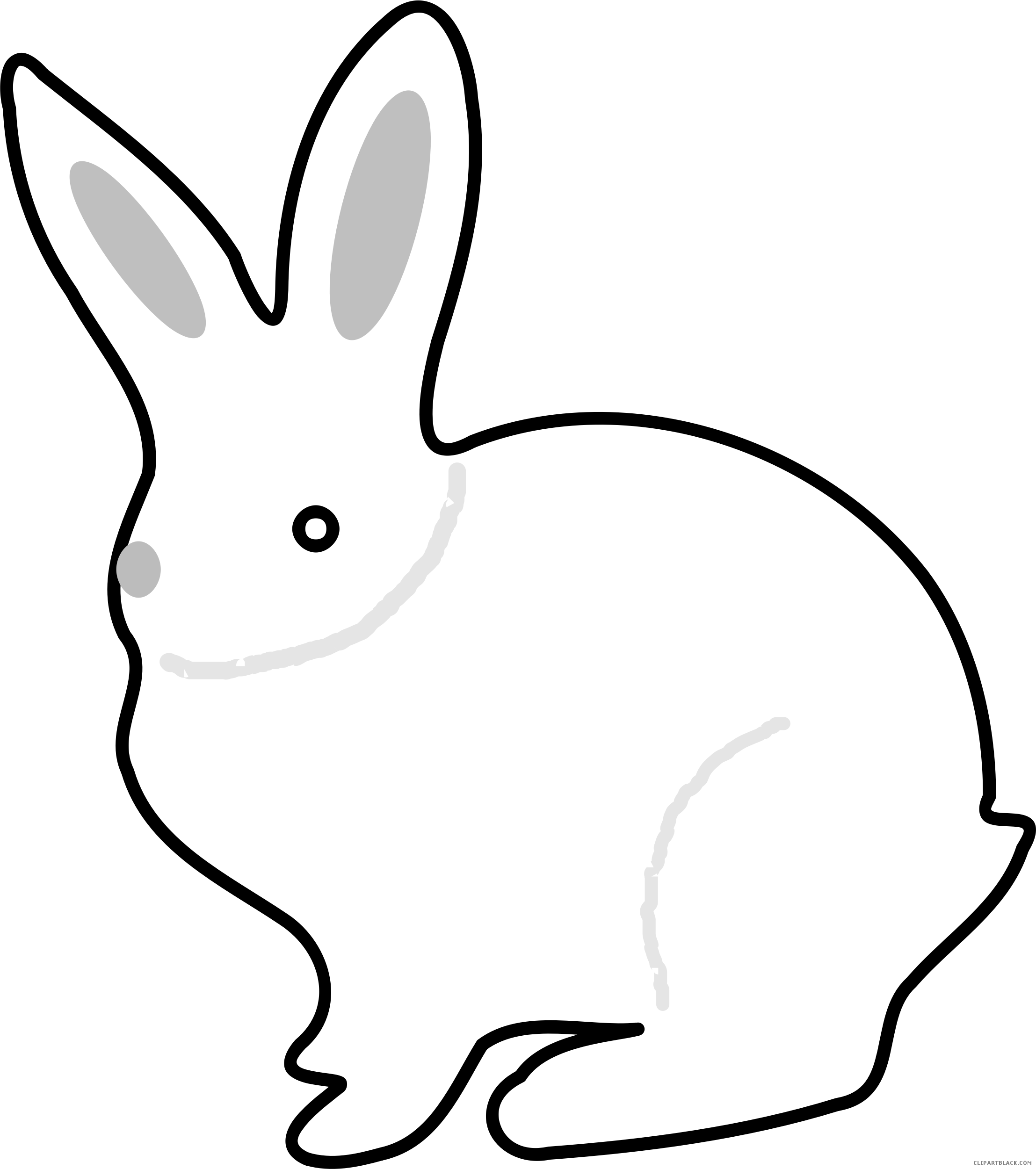Bunny High Quality Animal Free Black White Clipart - Domestic Rabbit (2215x2500)