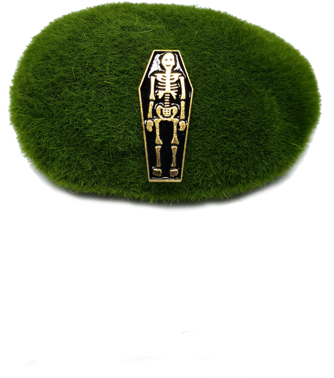 Skeleton In Coffin Enamel Pin - Emblem (683x1024)
