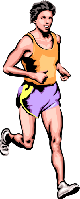Vector Illustration Of Track And Field Athletic Sport - Jogger Clipart (281x700)