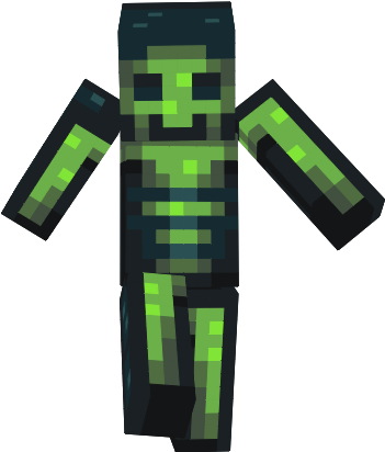 It Was This Cheap Badly Made Skeleton Costume , It - Minecraft Green Skeleton Skin (350x421)