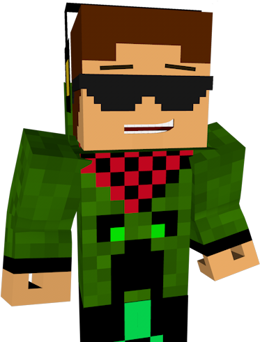 Minecraft Zombie Transparent Car Tuning - Minecraft Character With Sunglasses (500x500)