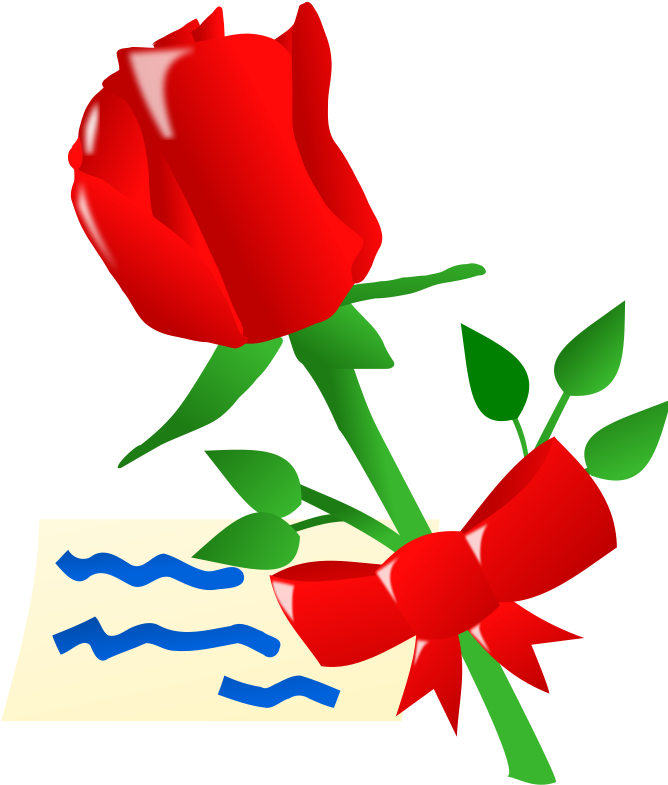 Red Rose Clip Art At Clker - Animated Red Rose Flowers (642x750)