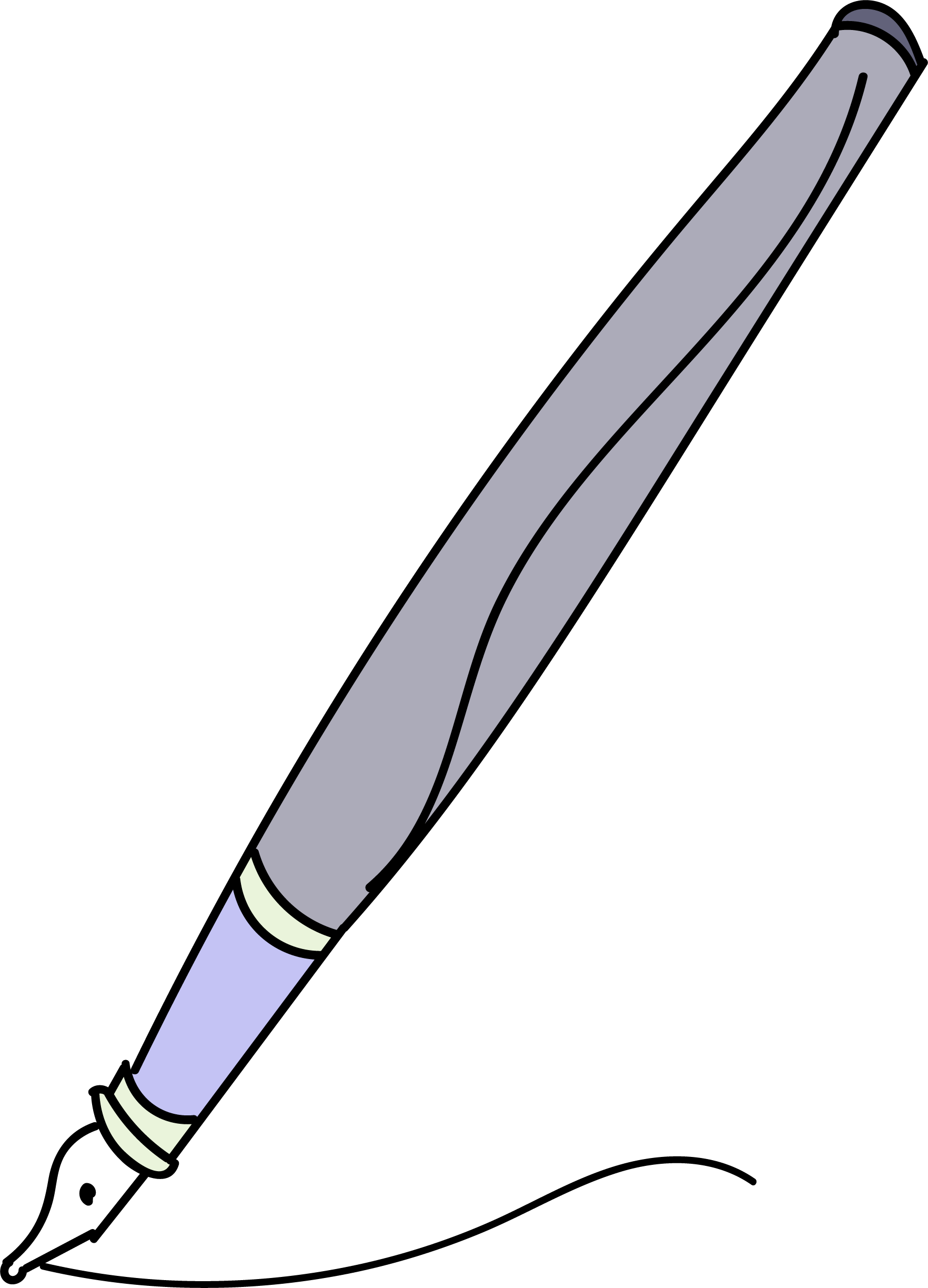Calligraphy Pen Side View Clipart Png - Calligraphy Pen Side View Clipart Png (1764x2447)